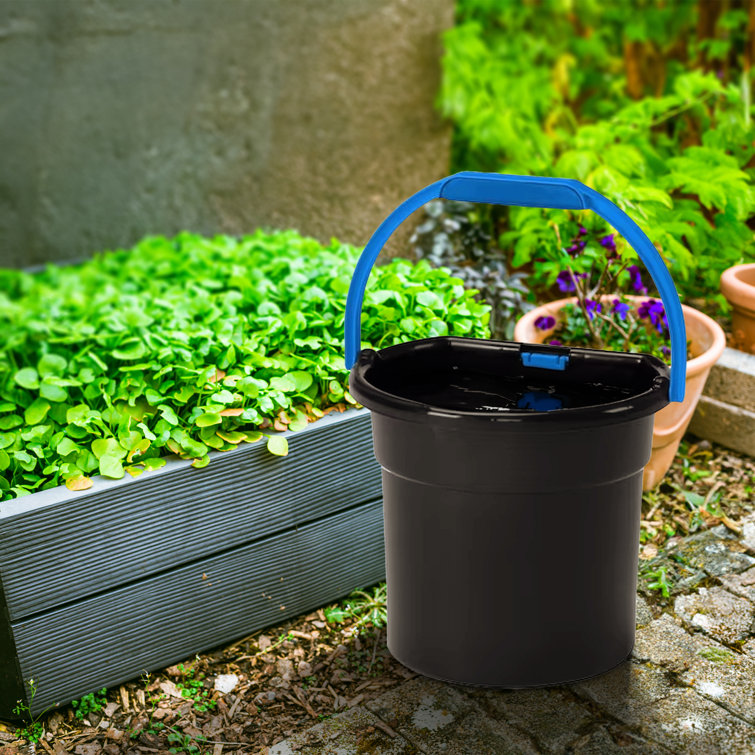 Gracious Living 5.8 Gallon Flat Back Indoor Outdoor Garden Water Bucket